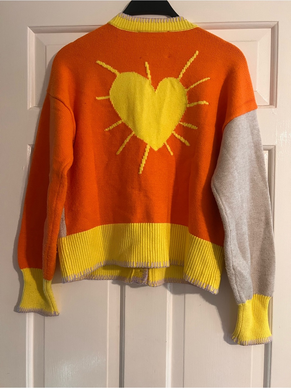 Kerri Rosenthal Color Block Cardigan Button Sweater sun vibrant tuckernuck xs - Picture 4 of 4